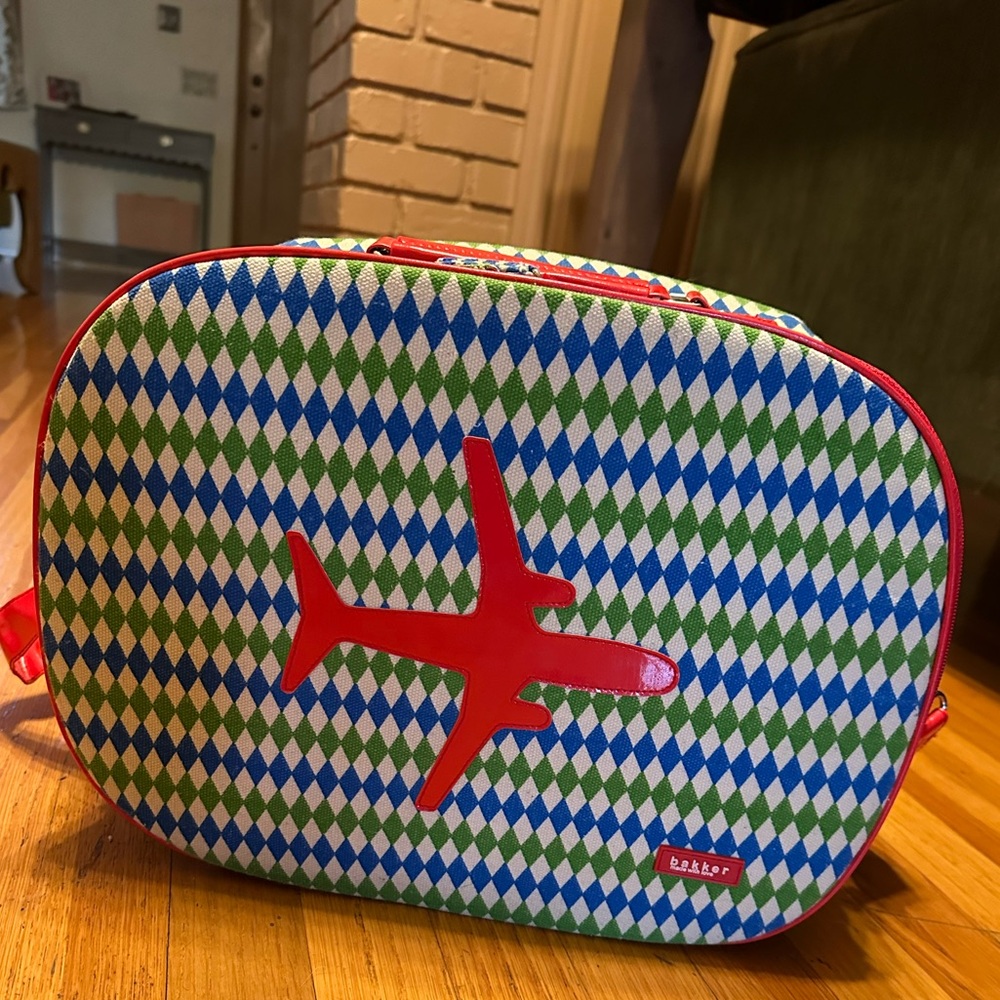 Bakker Retro Argyle Airplane Suitcase